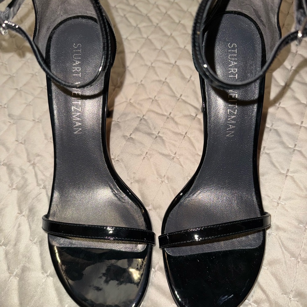 Stuart Weitzman Patent Black Heels